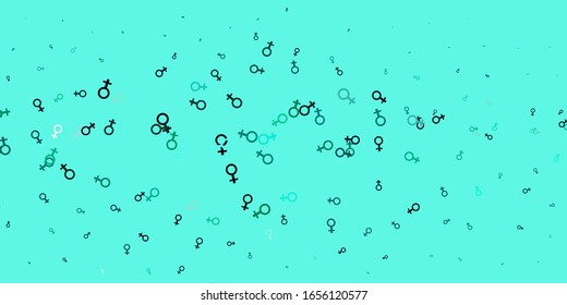 Light Green vector pattern with feminism elements. Simple design in abstract style with women’s rights activism. Elegant design for wallpapers.