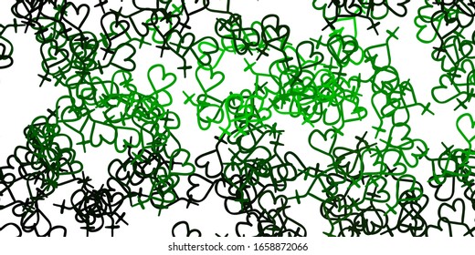 Patrón vector verde claro con elementos feministas. Diseño sencillo de estilo abstracto con activismo por los derechos de la mujer. Diseño elegante para tapizados.