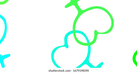 Light Green vector pattern with feminism elements. Illustration with signs of women's strength and power. Simple design for your web site.