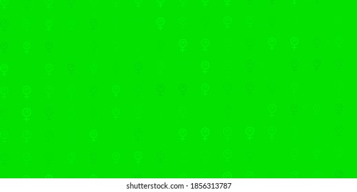Light Green vector pattern with feminism elements. Colorful illustration with gradient feminism shapes. Simple design for your web site.