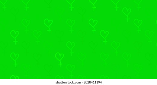 Light Green vector pattern with feminism elements. Colorful illustration with gradient feminism shapes. Simple design for your web site.