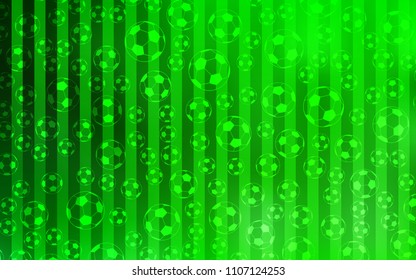 Light Green vector pattern with football balls. Glitteral colorful illustration with abstract soccer balls. Design for posters, banners of sports competitions.