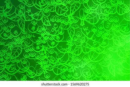 Light Green vector pattern with fresh ingredients. Fast Food on blurred abstract background with colorful gradient. Pattern for menu of cafes, bars, restaurants.