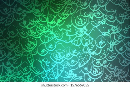 Light Green vector pattern with fresh ingredients. Illustration with set of fresh food in doodle style. Pattern for ad, booklets, leaflets of restaurants.