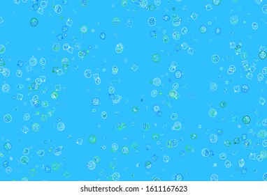 Light Green vector pattern with fresh ingredients. Abstract background with colorful Fast Food illustrations. Pattern for menu of cafes, bars, restaurants.
