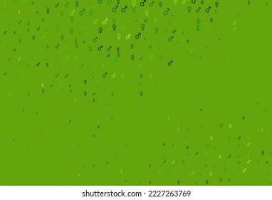 Light green vector pattern with gender elements. Modern abstract illustration with gradient male, female signs. Simple design for TV commertials.