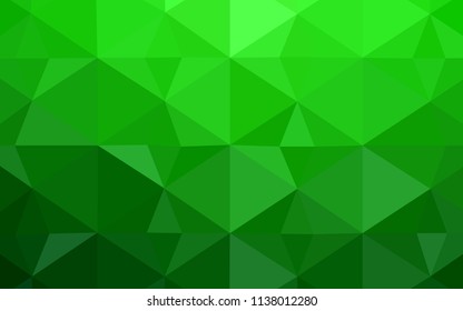 Light Green vector pattern with gradient triangles. Glitter abstract illustration with an elegant triangles. Polygonal design for your web site.