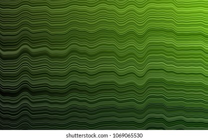 Light Green vector pattern with lines, ovals. Shining crooked illustration in marble style. Textured wave pattern for backgrounds.
