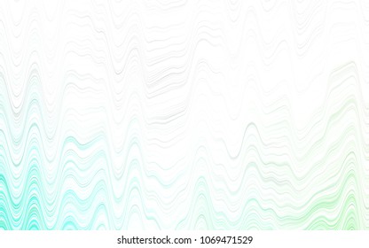 Light Green vector pattern with lines, ovals. Modern gradient abstract illustration with bandy lines. Brand-new design for your ads, poster, banner.