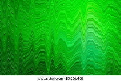 Light Green vector pattern with lines, ovals. Shining crooked illustration in marble style. New composition for your brand book.