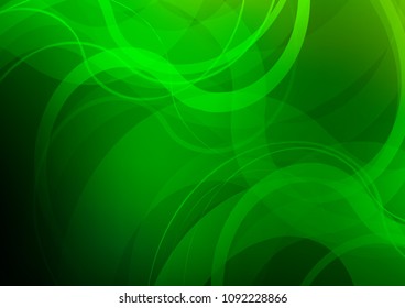 Light Green vector pattern with lines, ovals. A sample with blurred bubble shapes. A completely new marble design for your business.