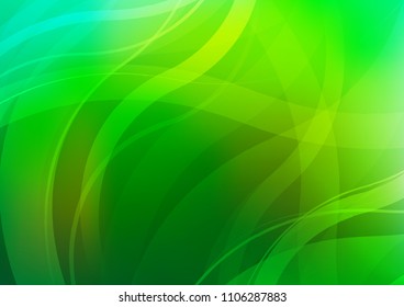 Light Green vector pattern with lines, ovals. Blurred geometric sample with gradient bubbles.  A new texture for your  ad, booklets, leaflets.