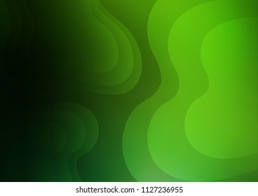 Light Green vector pattern with lines, ovals. Shining crooked illustration in marble style. Brand new design for your ads, poster, banner.