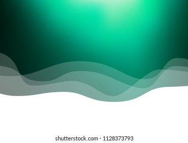 Light Green vector pattern with lines, ovals. Glitter abstract illustration with wry lines. New composition for your brand book.