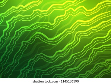 Light Green vector pattern with lines, ovals. A vague circumflex abstract illustration with gradient. Pattern for your business design.