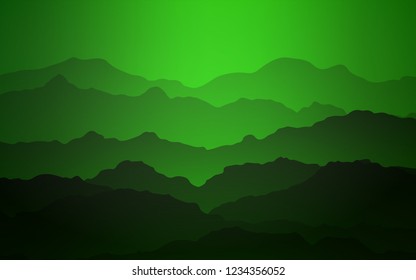 Light Green vector pattern with lines, ovals. Creative geometric illustration in mountain style with gradient. The best blurred design for your business.