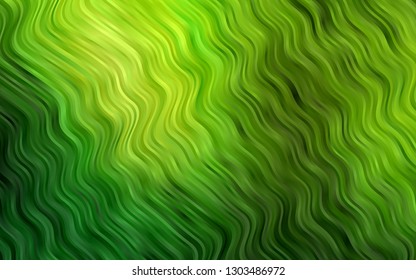 Light Green vector pattern with lines, ovals. Blurred geometric sample with gradient bubbles.  The template for cell phone backgrounds.