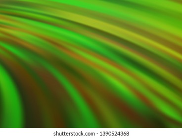 Light Green vector pattern with lines, ovals. Geometric illustration in marble style with gradient.  A completely new template for your business design.