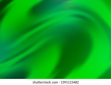 Light Green vector pattern with lines, ovals. Blurred geometric sample with gradient bubbles.  Marble style for your business design.