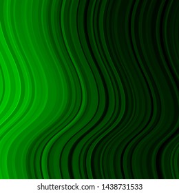 Light Green vector pattern with lines. Colorful geometric sample with gradient curves.  Design for your business promotion.
