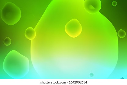Light Green vector pattern with lines, ovals. Blurred geometric sample with gradient bubbles.  The best blurred design for your business.