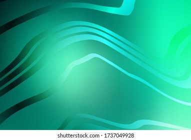 Light Green vector pattern with lines. A shining illustration, which consists of curved lines. Texture for booklets, leaflets.