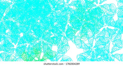 Light green vector pattern with lines. Bright illustration with gradient circular arcs. Design for your business promotion.