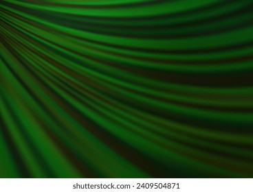 Light Green vector pattern with lines, ovals. Modern gradient abstract illustration with bandy lines. Textured wave pattern for backgrounds.