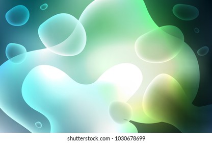 Light Green vector pattern with liquid shapes. Creative illustration in halftone memphis style with gradient. Memphis design for your web site.