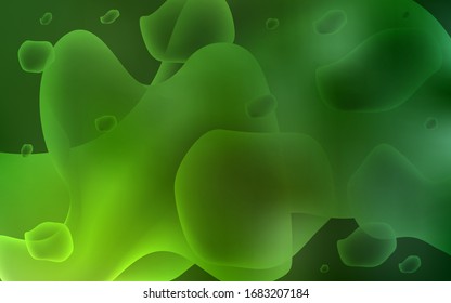 Light Green vector pattern with liquid shapes. A completely new color illustration in memphis style. Textured wave pattern for backgrounds.