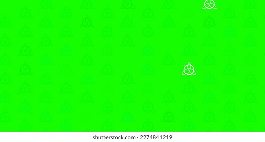 Light Green vector pattern with magic elements. Illustration with magical signs of spiritual power. Best design halloween events.