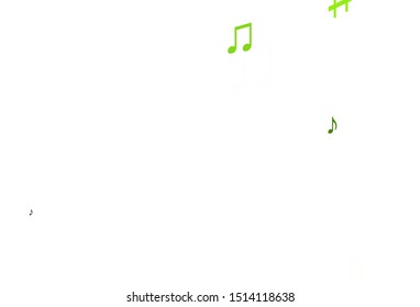 Light Green vector pattern with music elements. Decorative design in abstract style with music shapes. Modern design for wallpapers.