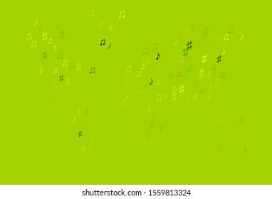 Light Green vector pattern with music elements. Abstract illustration with colorful symbols of melody. Pattern for school ad, booklets.