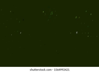 Light Green vector pattern with music elements. Decorative design in abstract style with music shapes. Template for fasion magazines.