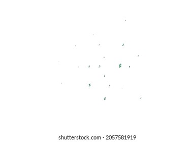 Light Green vector pattern with music elements. Abstract illustration with colorful symbols of melody. Pattern for festival leaflets.