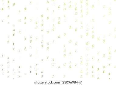 Light Green vector pattern with music elements. Shining illustration of colorful gradient music notes. Pattern for websites of musitians.