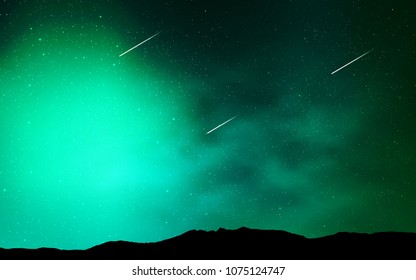 Light Green vector pattern with night sky stars. Shining colored illustration with bright astronomical stars. Pattern for futuristic ad, booklets.