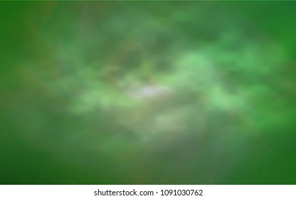 Light Green vector pattern with night sky stars. Shining colored illustration with bright astronomical stars. Smart design for your business advert.