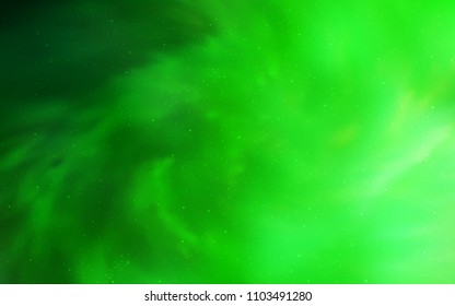 Light Green vector pattern with night sky stars. Glitter abstract illustration with colorful cosmic stars. Pattern for astronomy websites.
