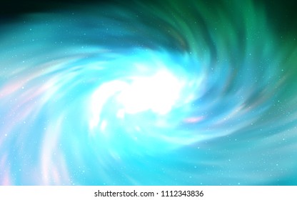 Light Green vector pattern with night sky stars. Space stars on blurred abstract background with gradient. Pattern for futuristic ad, booklets.