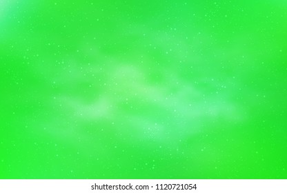 Light Green vector pattern with night sky stars. Shining colored illustration with bright astronomical stars. Pattern for astronomy websites.
