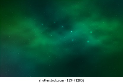Light Green vector pattern with night sky stars. Blurred decorative design in simple style with galaxy stars. Pattern for astrology websites.