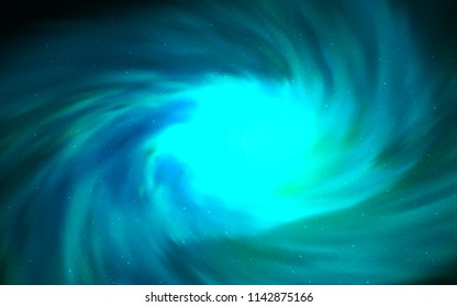 Light Green vector pattern with night sky stars. Glitter abstract illustration with colorful cosmic stars. Pattern for astronomy websites.