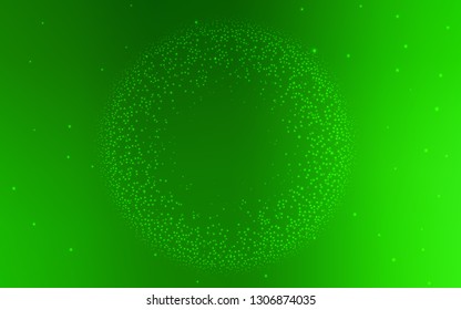 Light Green vector pattern with night sky stars. Shining colored illustration with bright astronomical stars. Smart design for your business advert.