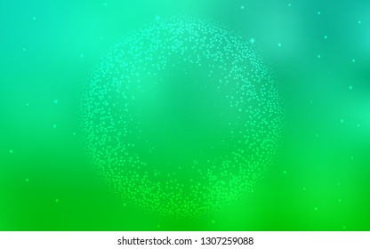 Light Green vector pattern with night sky stars. Shining illustration with sky stars on abstract template. Template for cosmic backgrounds.