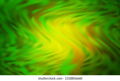 Light Green vector pattern with night sky stars. Shining colored illustration with bright astronomical stars. Pattern for futuristic ad, booklets.
