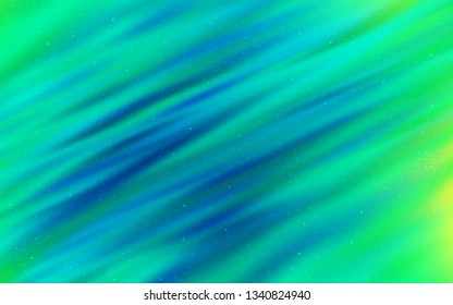 Light Green vector pattern with night sky stars. Shining illustration with sky stars on abstract template. Pattern for futuristic ad, booklets.