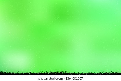 Light Green vector pattern with night sky stars. Blurred decorative design in simple style with galaxy stars. Pattern for futuristic ad, booklets.