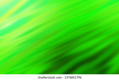 Light Green vector pattern with night sky stars. Glitter abstract illustration with colorful cosmic stars. Pattern for astrology websites.