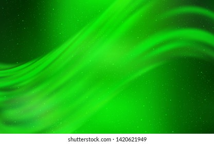 Light Green vector pattern with night sky stars. Modern abstract illustration with Big Dipper stars. Best design for your ad, poster, banner.